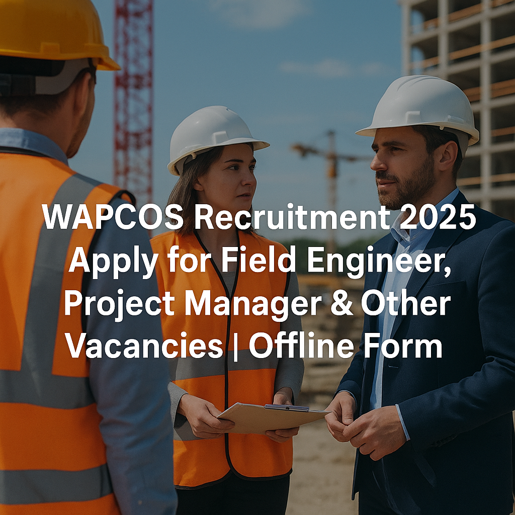 WAPCOS Recruitment 2025 – Apply for Field Engineer, Project Manager & Other Vacancies | Offline Form