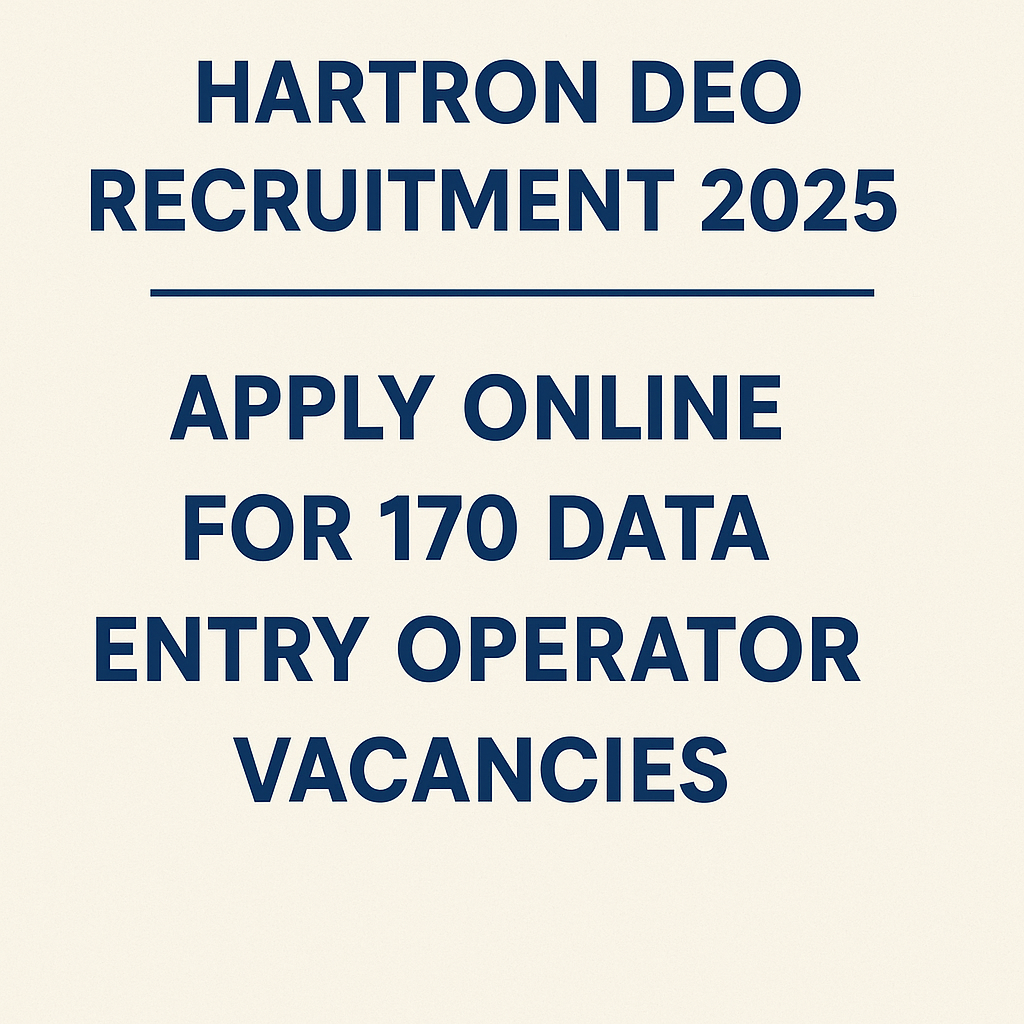 HARTRON DEO Recruitment 2025 – Apply Online for 170 Data Entry Operator Vacancies